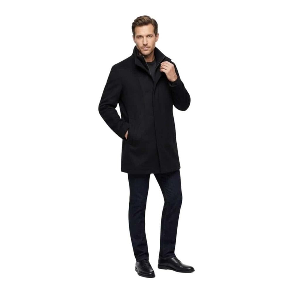 BOSS ($999) Hugo Boss H-Coxtan Black Wool Cashmere Coat